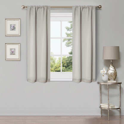 Superior Modern Solid Washable Room Darkening Blackout Curtains, Set of 2 Panels