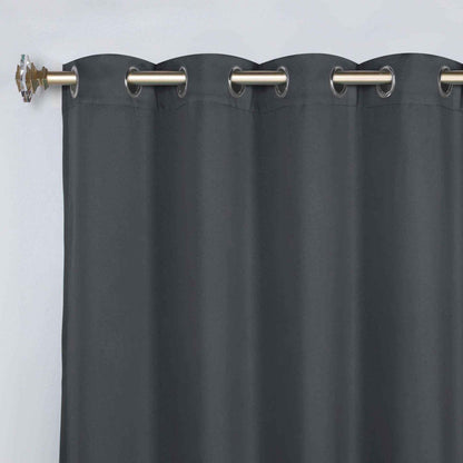 Superior Modern Solid Washable Room Darkening Blackout Curtains, Set of 2 Panels