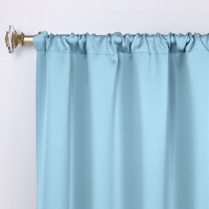 Superior Modern Solid Washable Room Darkening Blackout Curtains, Set of 2 Panels