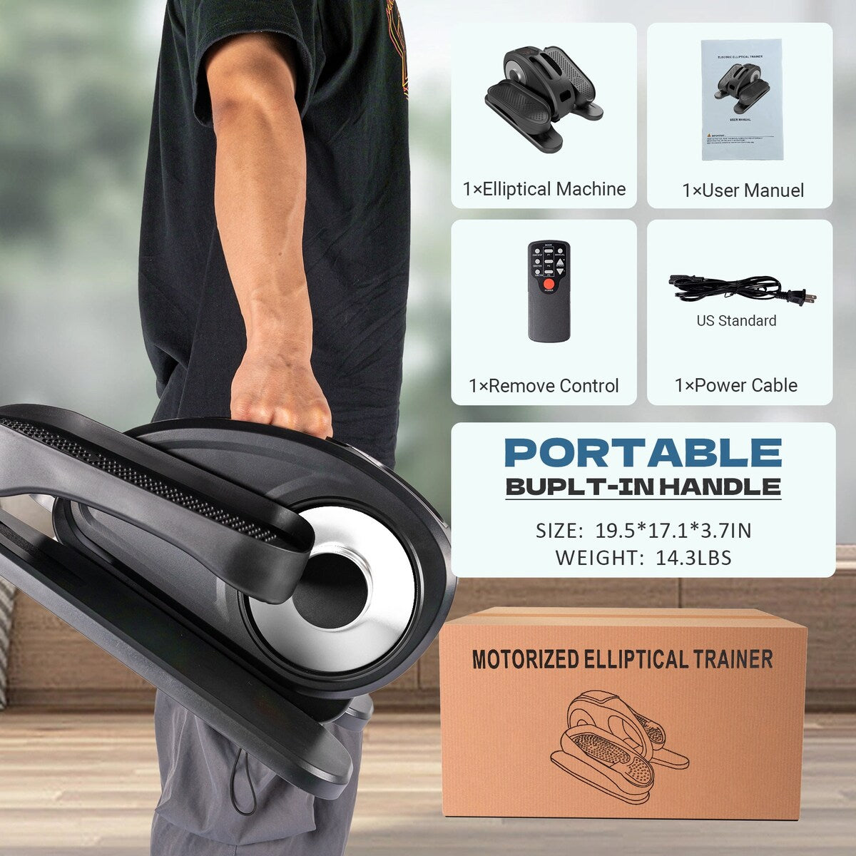 Vélo elliptique sous le bureau, avec télécommande, pédalier assis pour seniors, adultes et adolescents