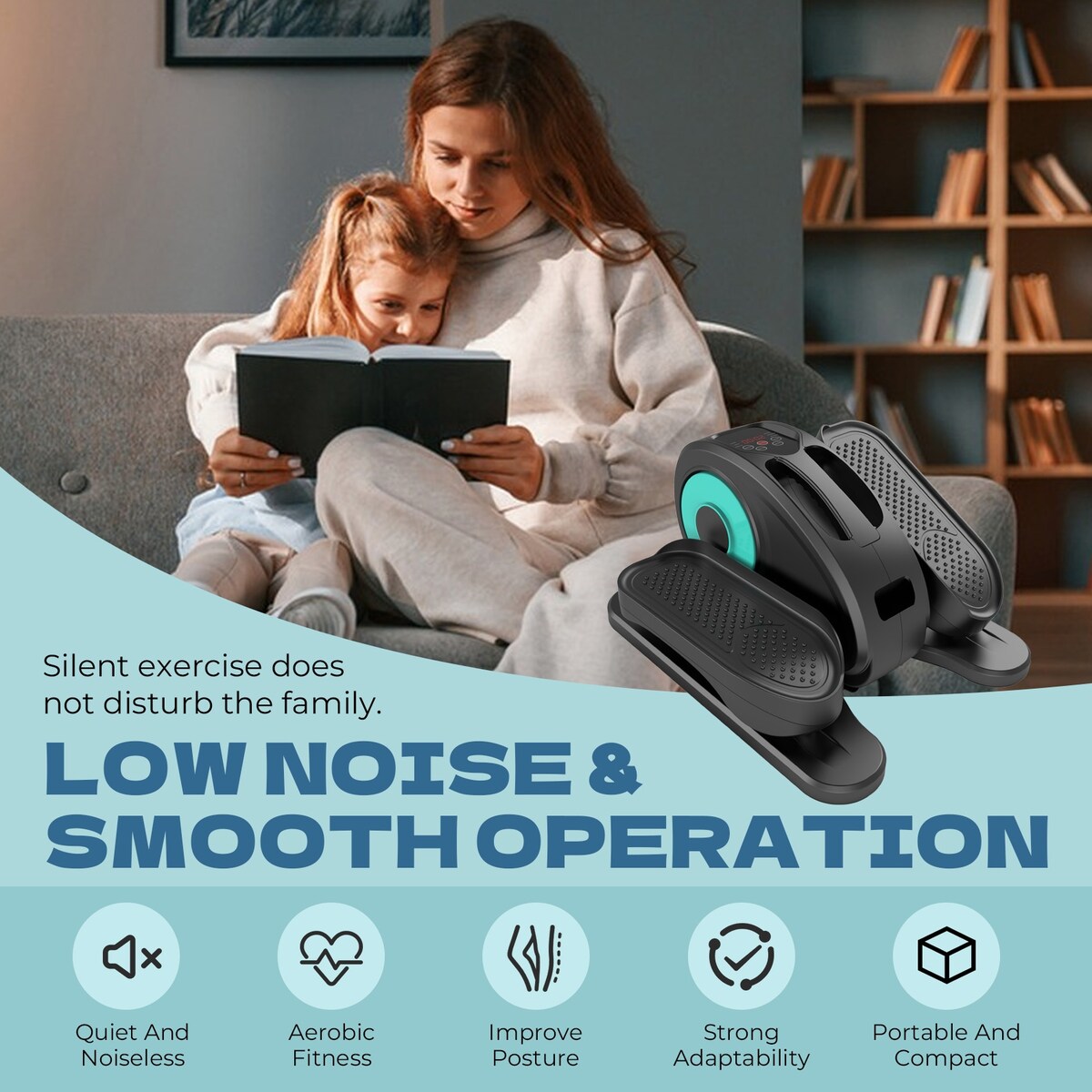 Vélo elliptique sous le bureau, avec télécommande, pédalier assis pour seniors, adultes et adolescents