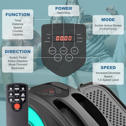 Vélo elliptique sous le bureau, avec télécommande, pédalier assis pour seniors, adultes et adolescents