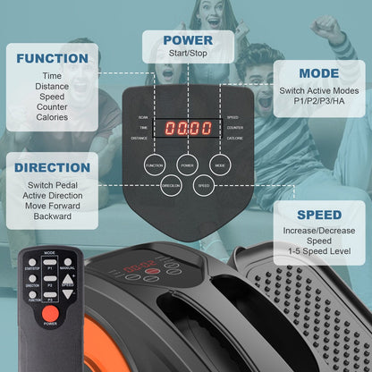 Vélo elliptique sous le bureau, avec télécommande, pédalier assis pour seniors, adultes et adolescents