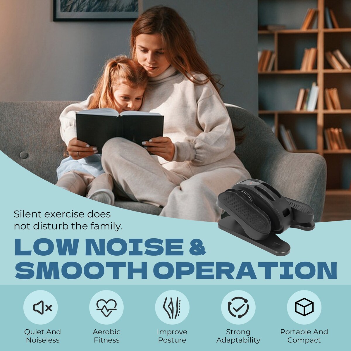 Vélo elliptique sous le bureau, avec télécommande, pédalier assis pour seniors, adultes et adolescents