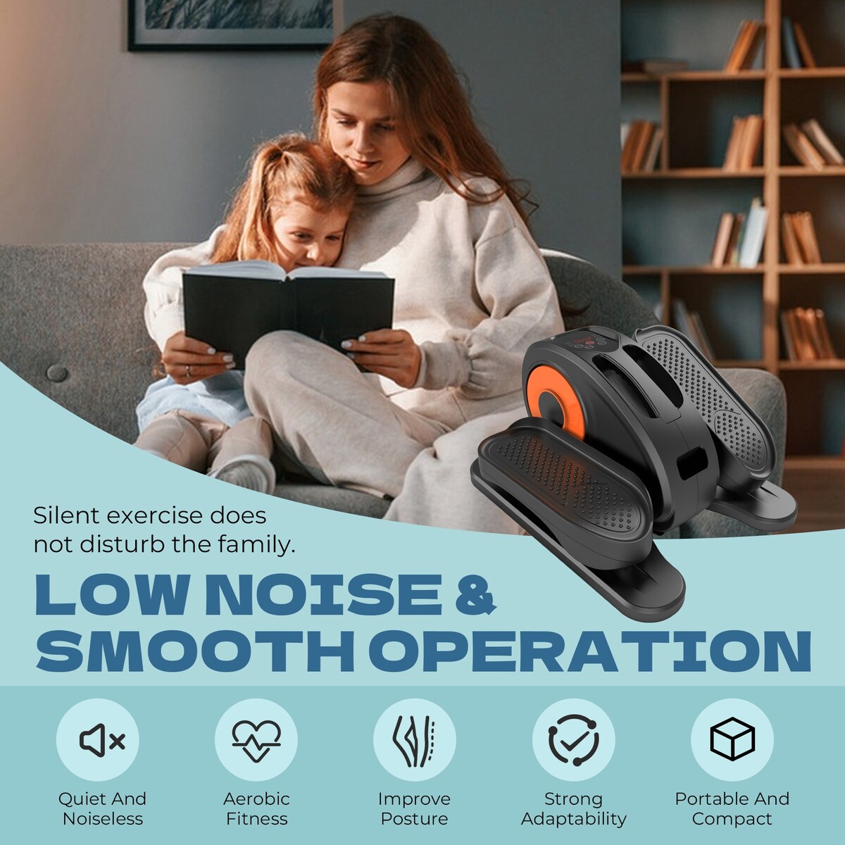 Vélo elliptique sous le bureau, avec télécommande, pédalier assis pour seniors, adultes et adolescents